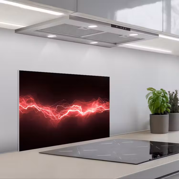 Spritzschutz Küche - Spiele - Rot - Elektrizität - Energie - Linie — 1