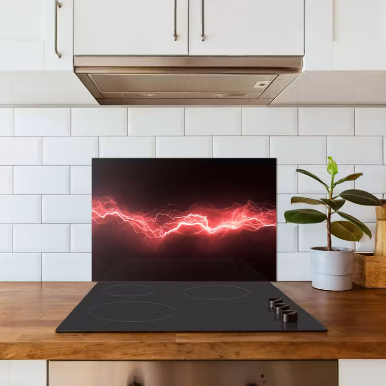 Spritzschutz Küche - Spiele - Rot - Elektrizität - Energie - Linie — 3
