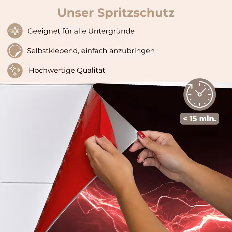 Spritzschutz Küche - Spiele - Rot - Elektrizität - Energie - Linie — 4