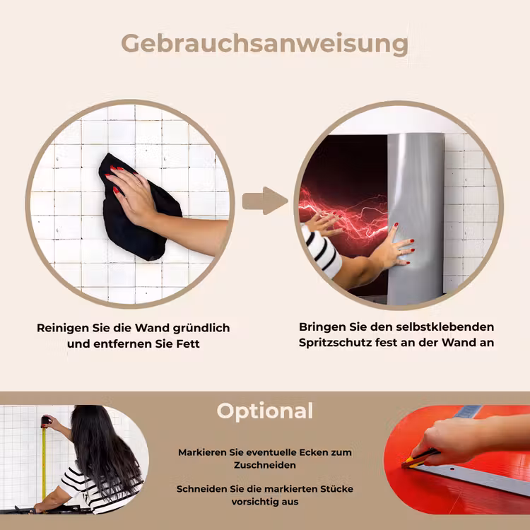 Spritzschutz Küche - Spiele - Rot - Elektrizität - Energie - Linie — 6