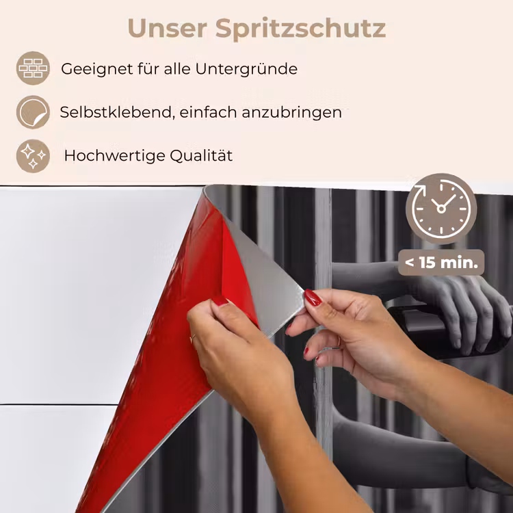 Spritzschutz Küche - Weinflasche - Glas - Hände - Fenster — 4
