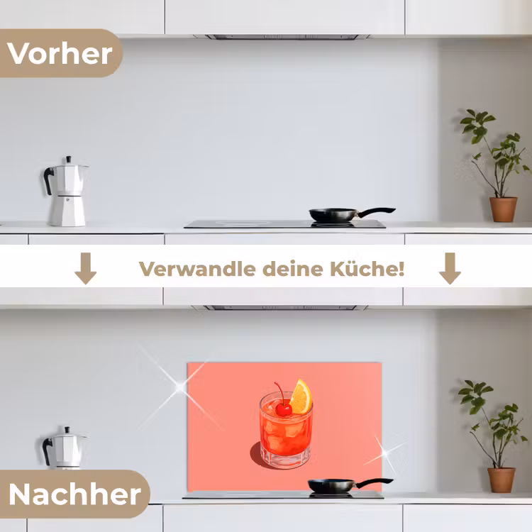 Spritzschutz Küche - Glas - Eiswürfel - Zitrone - Kirsche — 7