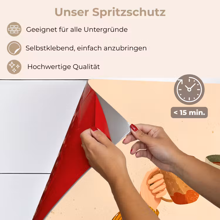 Spritzschutz Küche - Illustration - Becher - Prost - Braun — 4