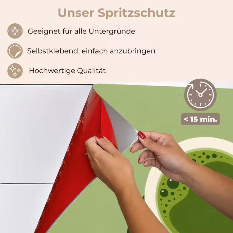 Spritzschutz Küche - Minimalistisch - Becher - Matcha -Grün — 4