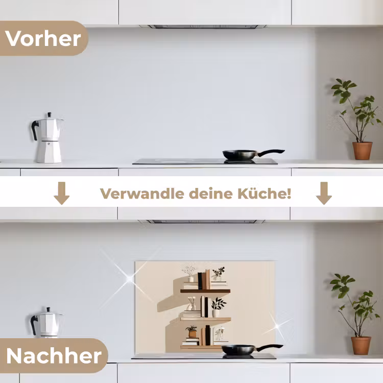 Spritzschutz Küche - Regale - Bücher - Vasen - Pflanzen — 7