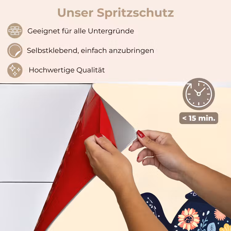 Spritzschutz Küche - Teekanne - Bunt - Blumen — 4