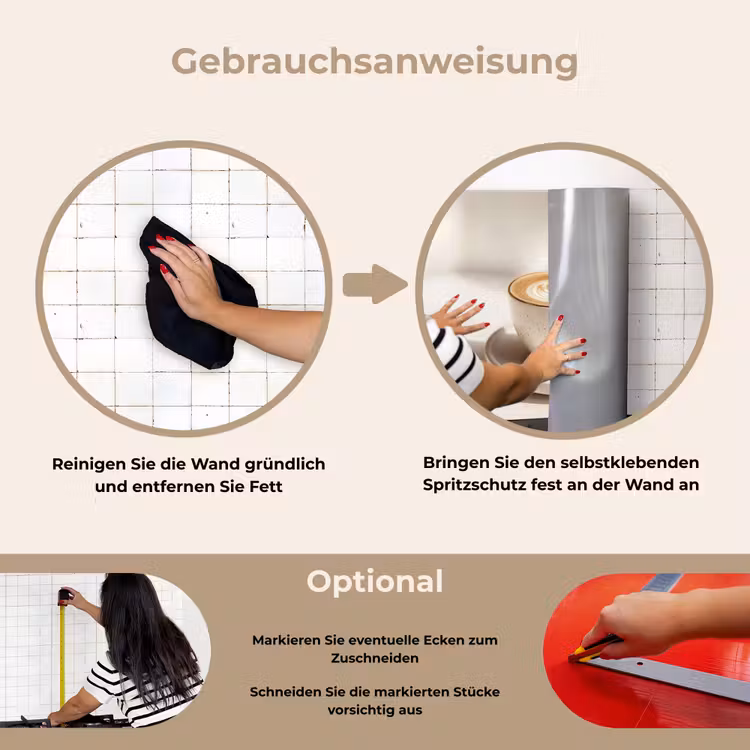 Spritzschutz Küche - Cappuccino - Schaumstoff - Schale - Beige — 6