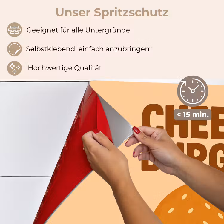 Spritzschutz Küche - Cheeseburger - Minimalistisch - Gelb — 4