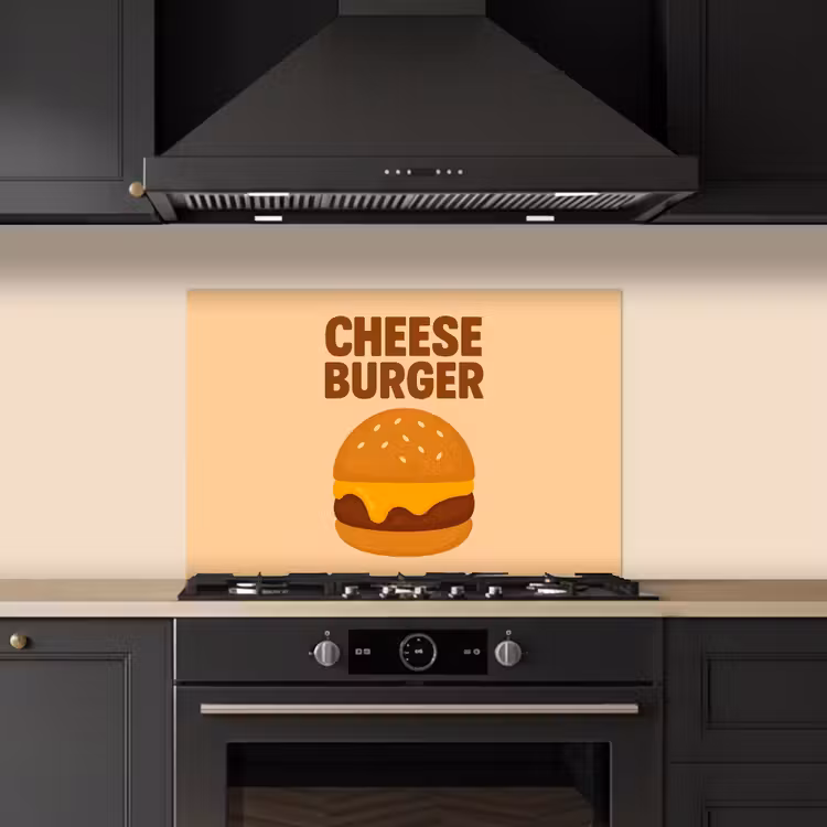 Spritzschutz Küche - Cheeseburger - Minimalistisch - Gelb — 5
