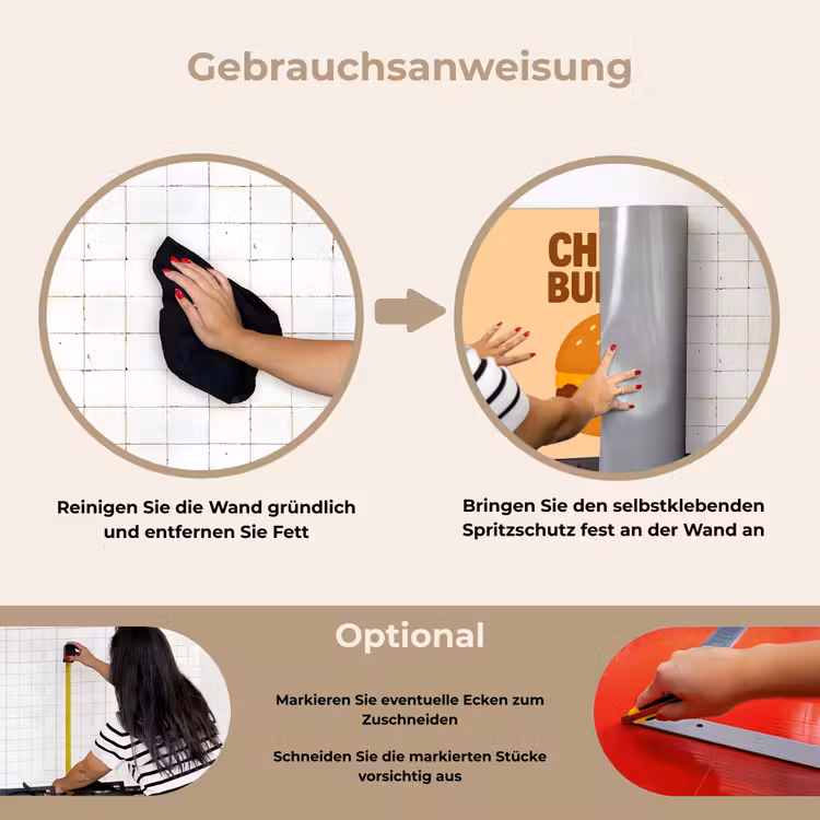 Spritzschutz Küche - Cheeseburger - Minimalistisch - Gelb — 6