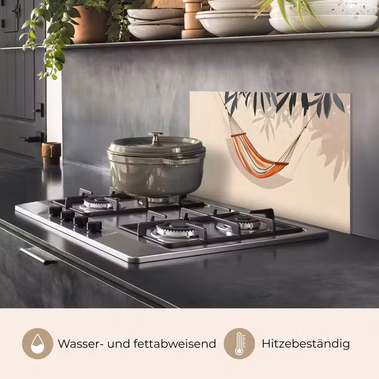 Spritzschutz Küche - Hängematte - Bunt - Blätter - Schatten — 2