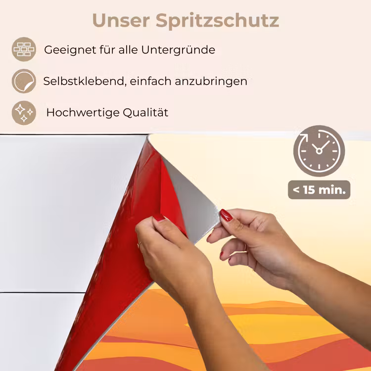 Spritzschutz Küche - Kaffee - Landschaft - Orange - Kaffeebohnen — 4