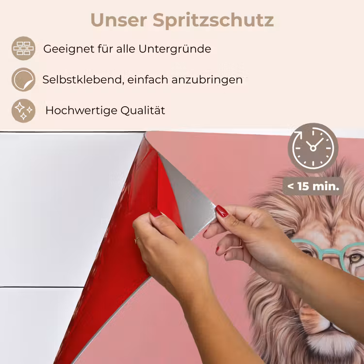 Spritzschutz Küche - Löwe - Anzug - Kariert - Brille — 4
