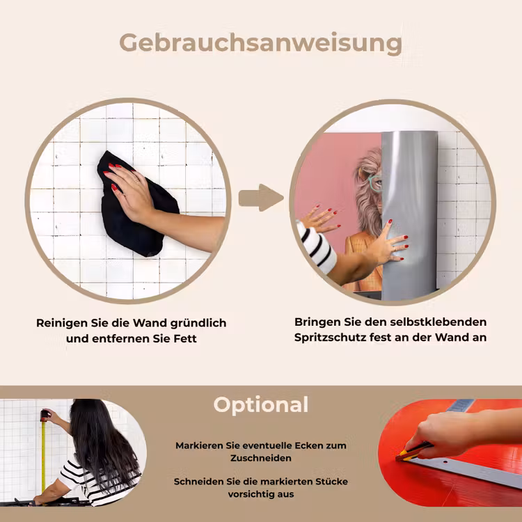 Spritzschutz Küche - Löwe - Anzug - Kariert - Brille — 6