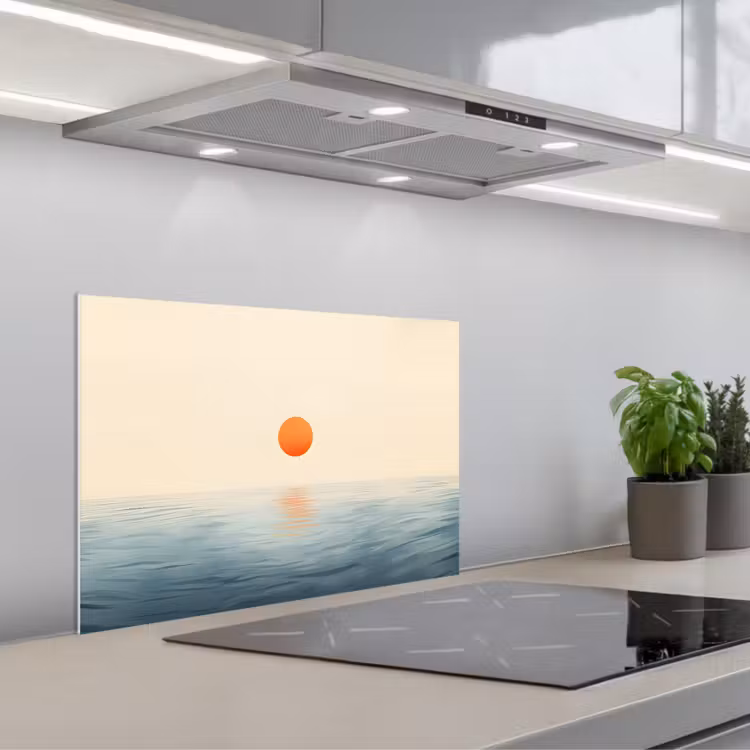 Spritzschutz Küche - Sonne - Orange - Meer — 1