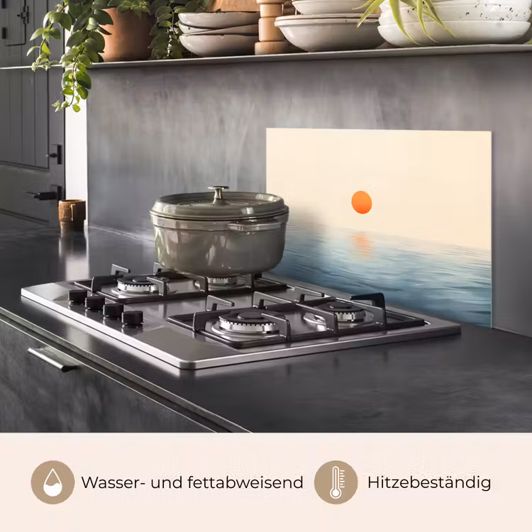 Spritzschutz Küche - Sonne - Orange - Meer — 2