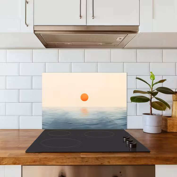 Spritzschutz Küche - Sonne - Orange - Meer — 3