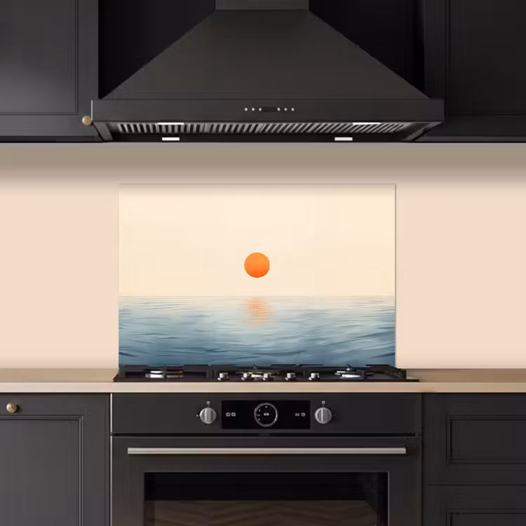 Spritzschutz Küche - Sonne - Orange - Meer — 5