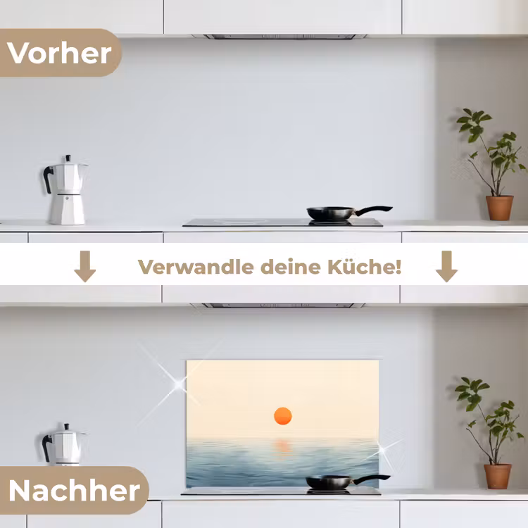 Spritzschutz Küche - Sonne - Orange - Meer — 7