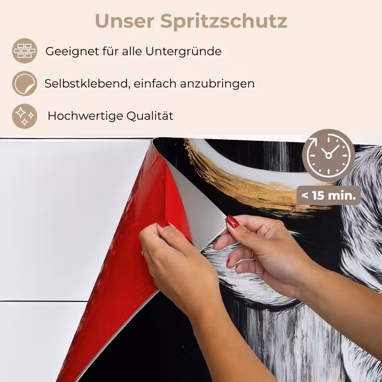 Spritzschutz Küche - Stier - Hörner - Maulkorb - Gold — 4