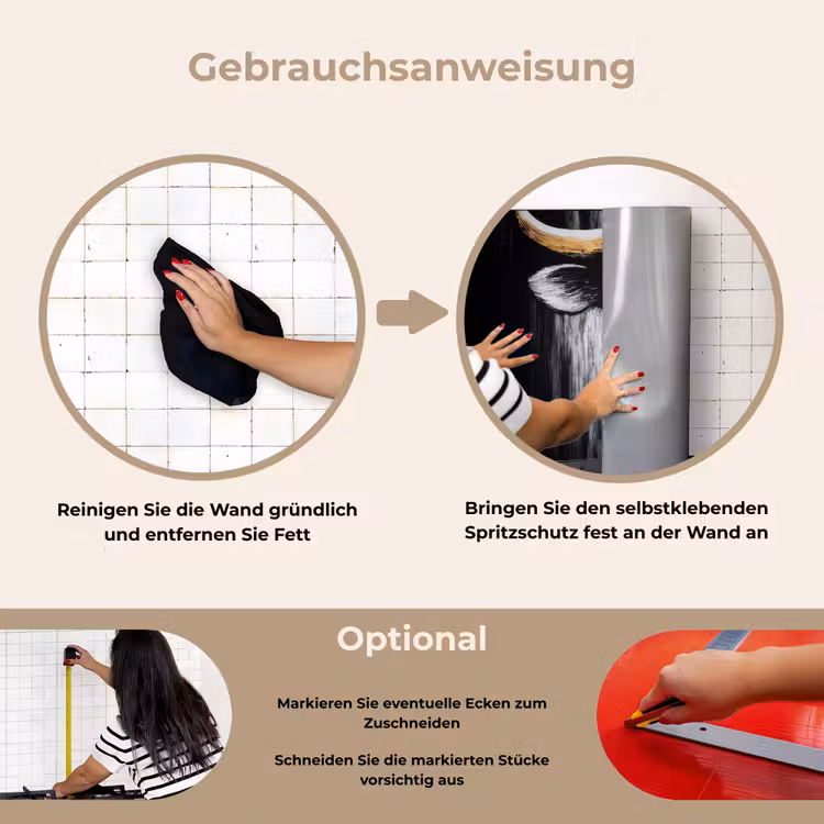 Spritzschutz Küche - Stier - Hörner - Maulkorb - Gold — 6