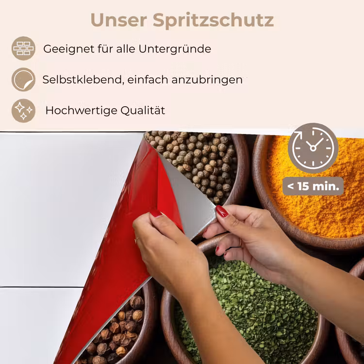Spritzschutz Küche - Tabletts - Holz - Kräuter - Farbenfroh — 4