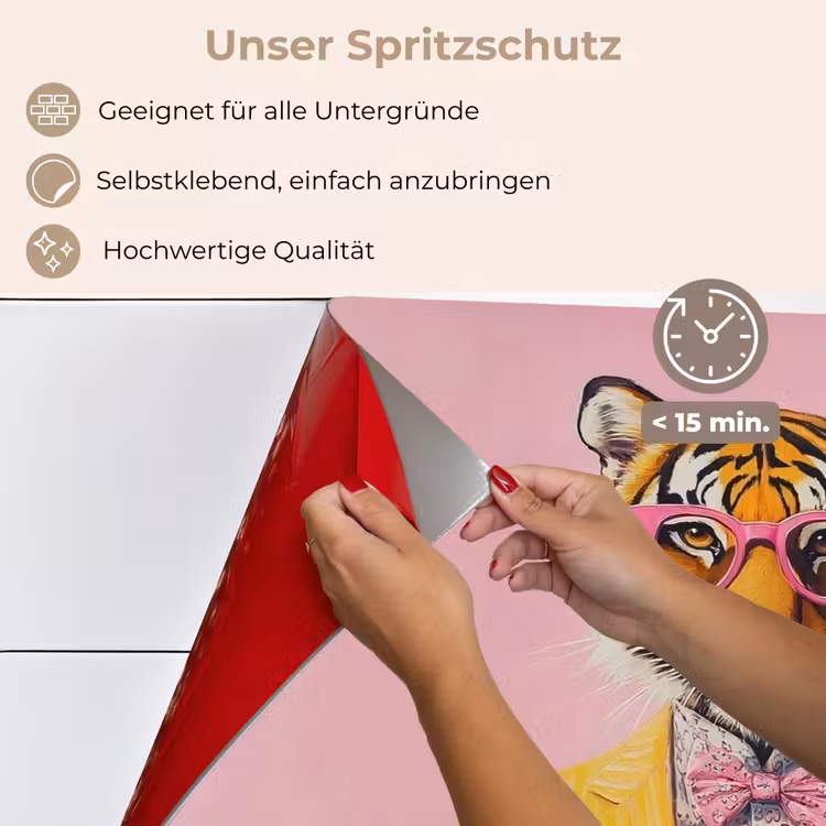 Spritzschutz Küche - Tiger - Brille - Gelb - Jacke — 4