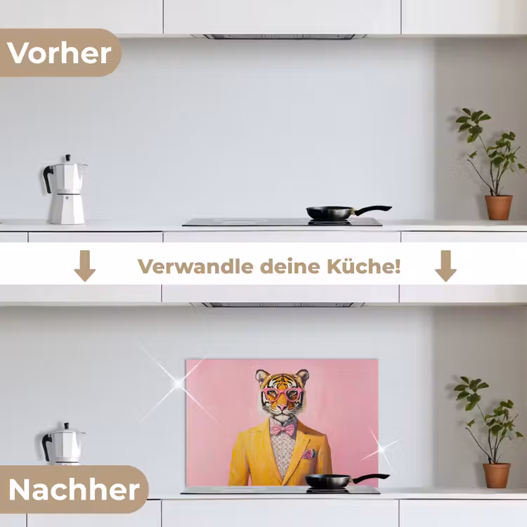 Spritzschutz Küche - Tiger - Brille - Gelb - Jacke — 7