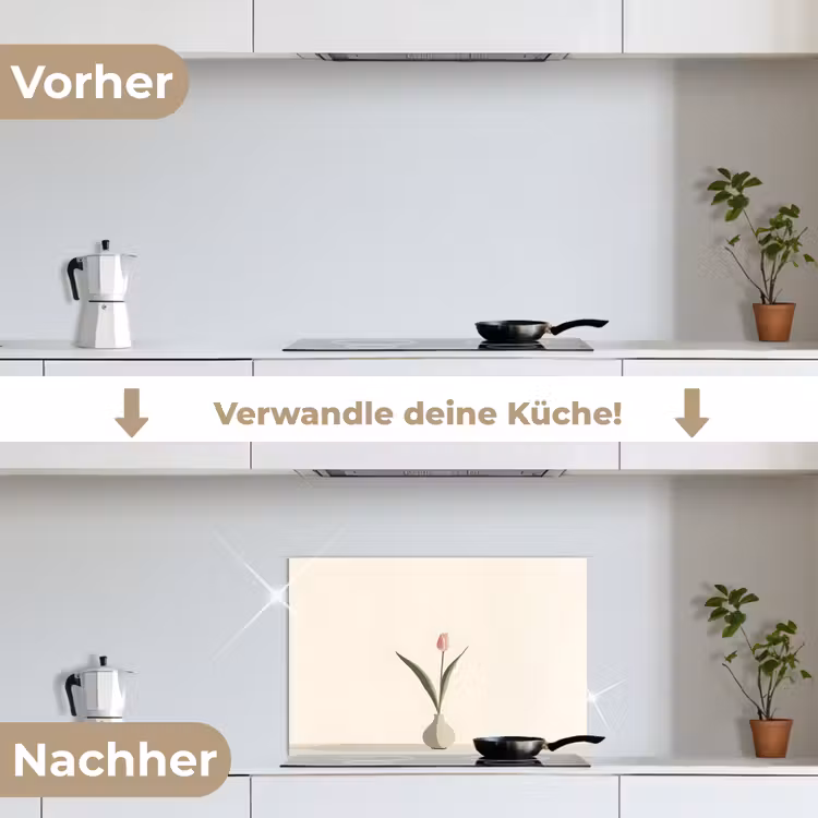 Spritzschutz Küche - Tulpe - Vase - Beige — 7