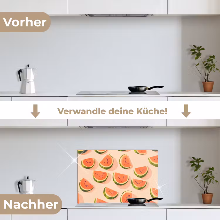 Spritzschutz Küche - Wassermelone - Scheiben - Kerne - Rot — 7