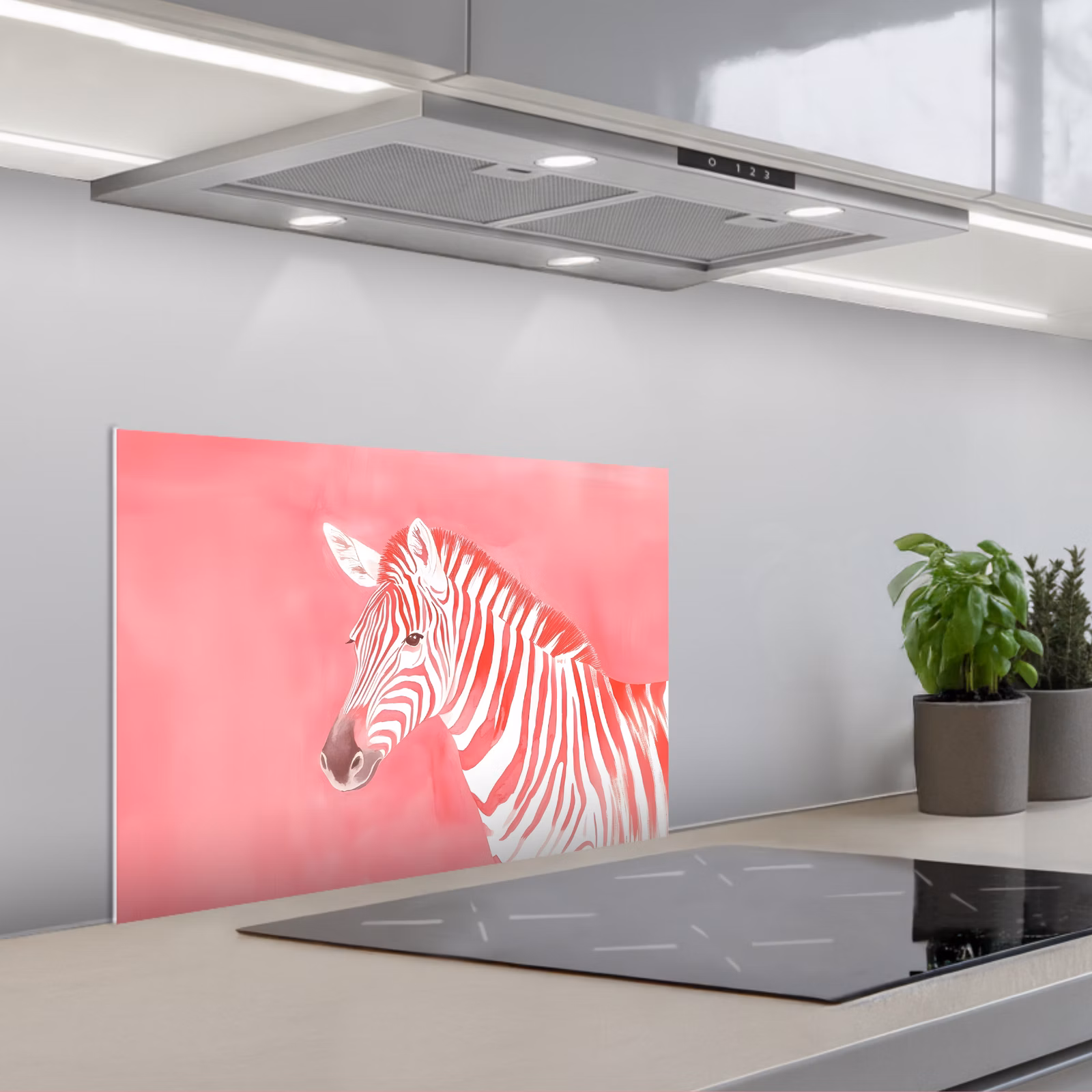 Spritzschutz Küche - Zebra - Rosa - Farbe — 1