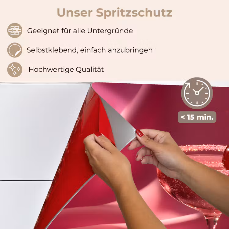Spritzschutz Küche - Cocktail - Rosa - Luxe — 4