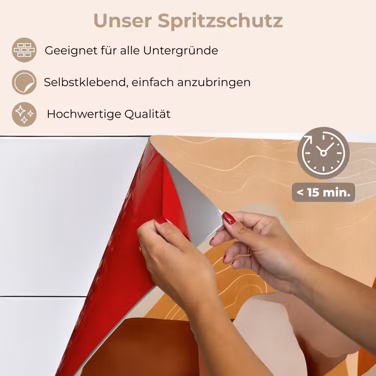 Spritzschutz Küche - Elefanten - Orange - Abstrakt — 4