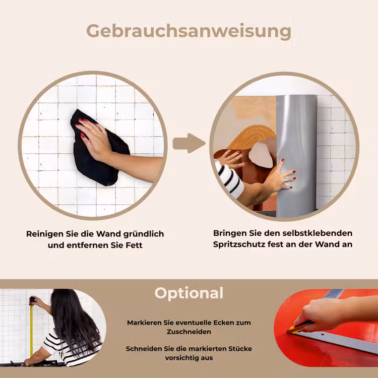 Spritzschutz Küche - Elefanten - Orange - Abstrakt — 6