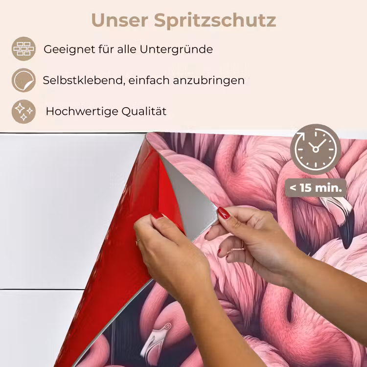 Spritzschutz Küche - Flamingo - Rosa - Tiere — 4