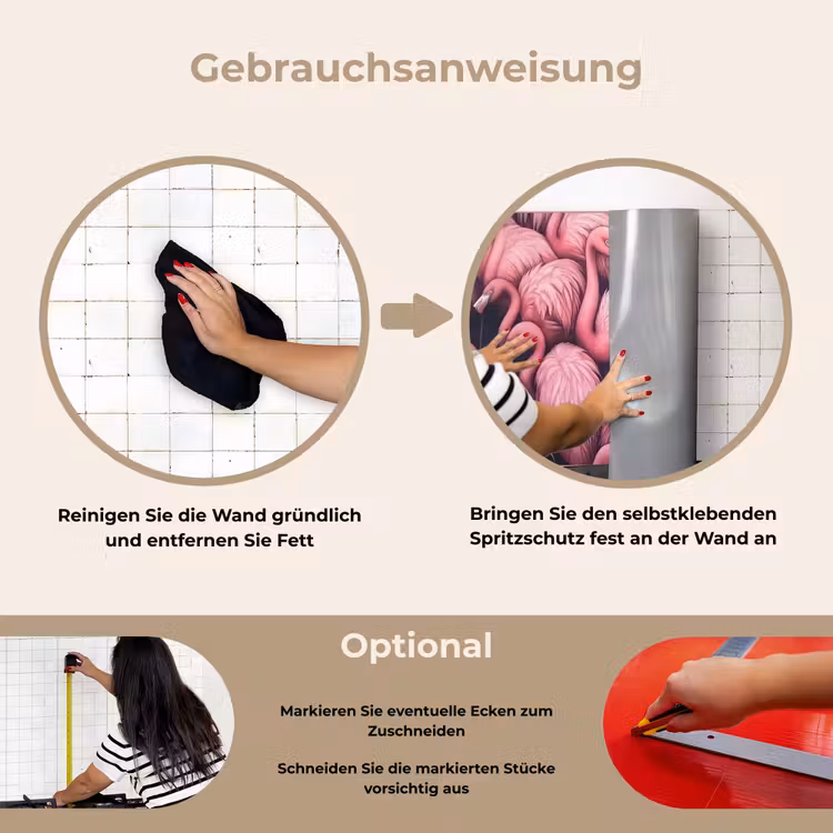 Spritzschutz Küche - Flamingo - Rosa - Tiere — 6