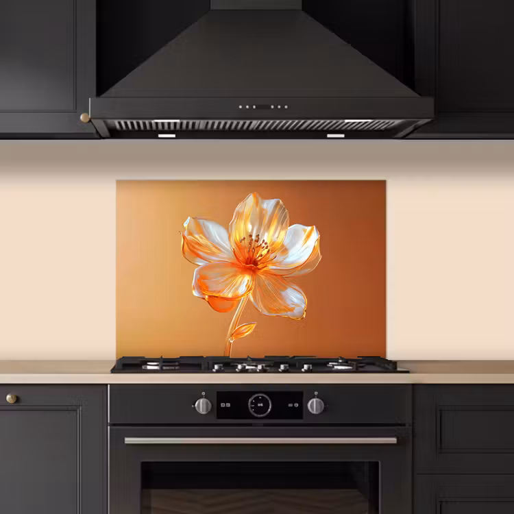Spritzschutz Küche - Gläser - Blume - Orange — 5