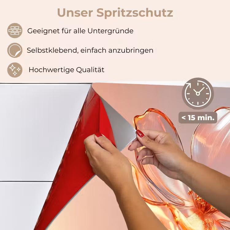 Spritzschutz Küche - Gläser - Blume - Rosa — 4