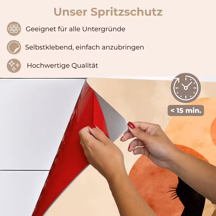 Spritzschutz Küche - Katzen - Schwarz - Abstrakt - Kreise — 4