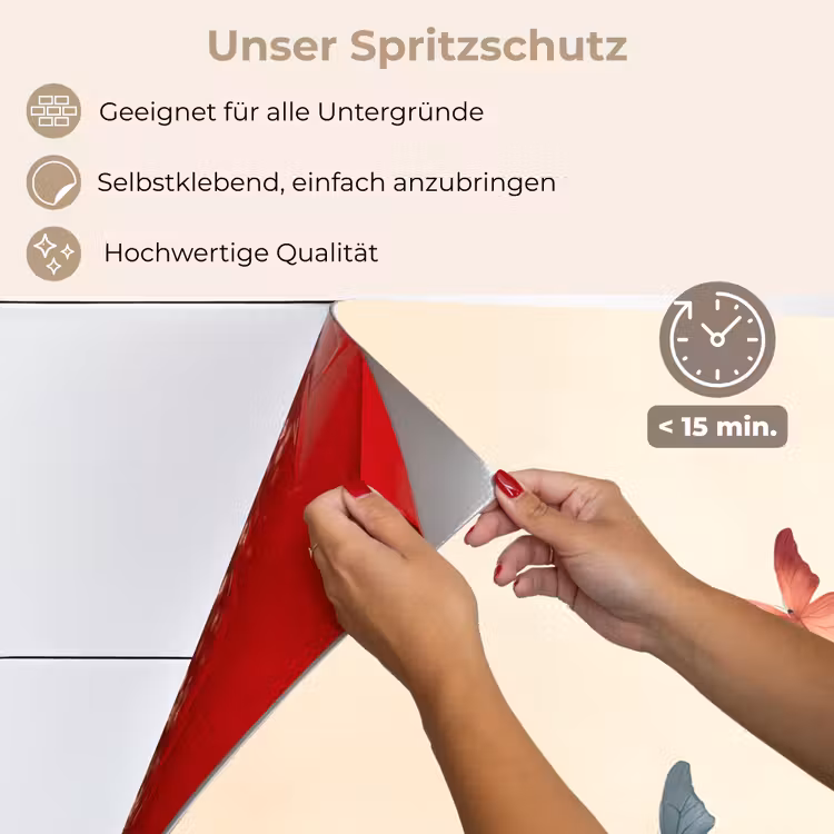 Spritzschutz Küche - Schmetterlinge - Minimalistisch - Rosa — 4