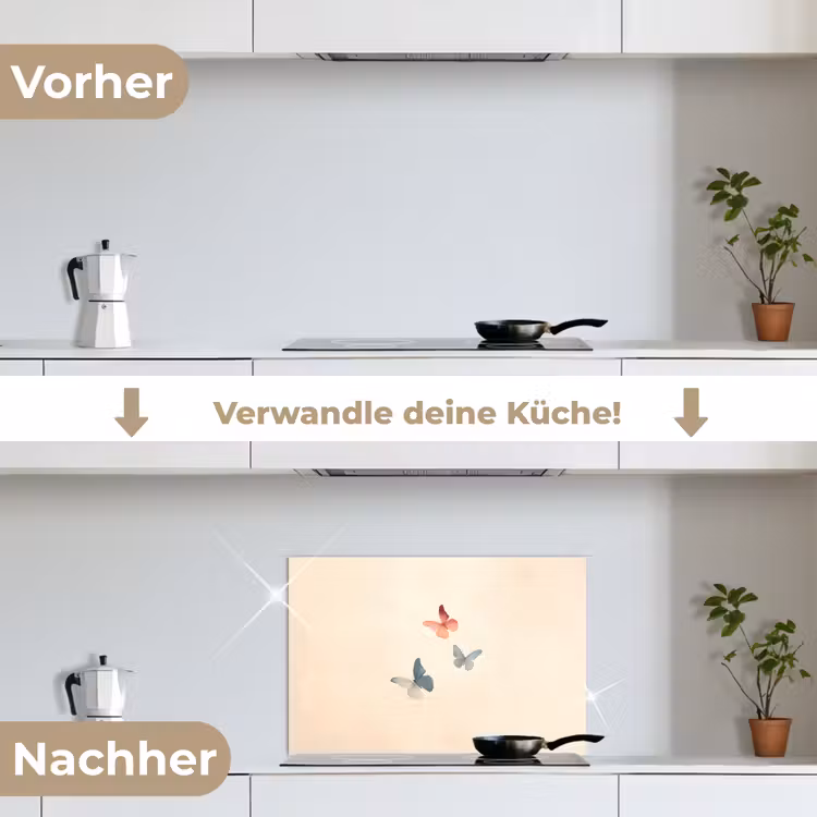 Spritzschutz Küche - Schmetterlinge - Minimalistisch - Rosa — 7