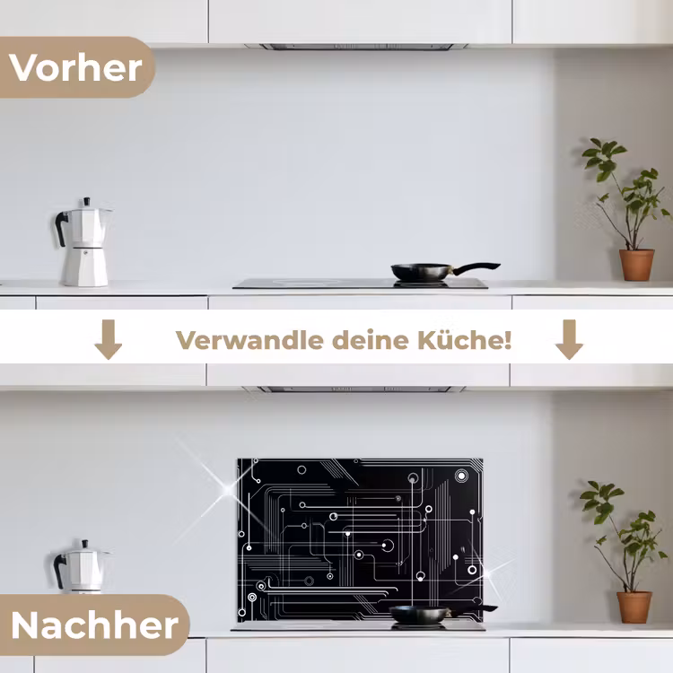 Spritzschutz Küche - Spiele - Abstrakt - Linien - Kreise - Schwarz — 7