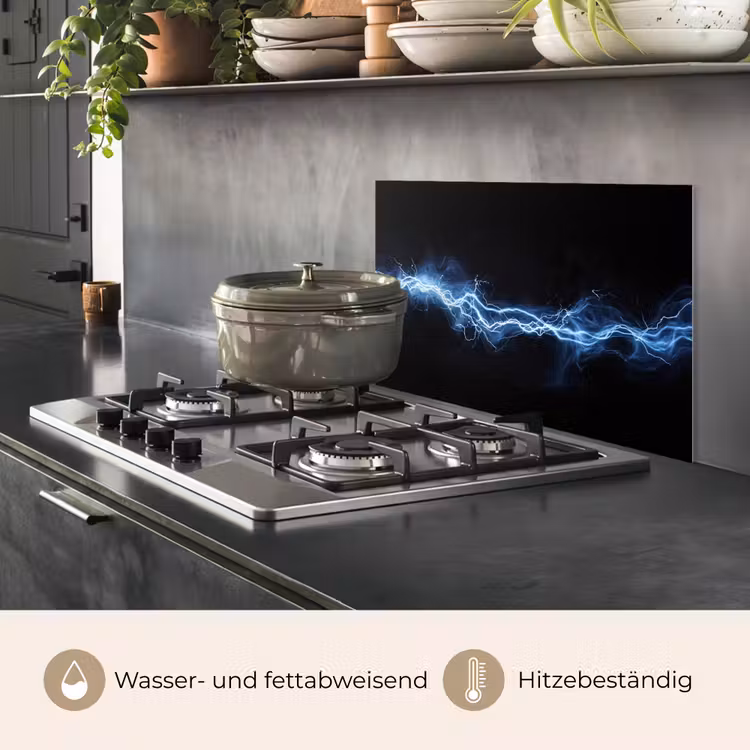 Spritzschutz Küche - Spiele - Blitzlicht - Blau - Energie — 2
