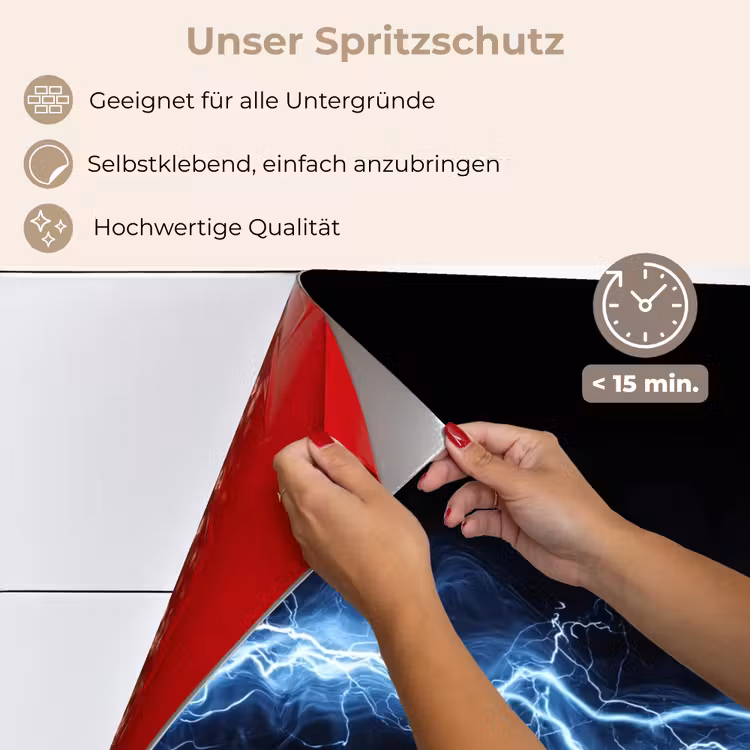 Spritzschutz Küche - Spiele - Blitzlicht - Blau - Energie — 4