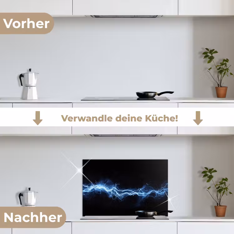 Spritzschutz Küche - Spiele - Blitzlicht - Blau - Energie — 7
