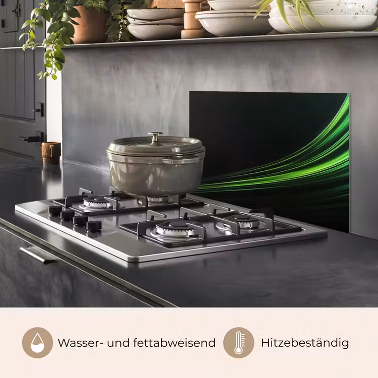 Spritzschutz Küche - Spiele - Linien - Bogen - Grün — 2