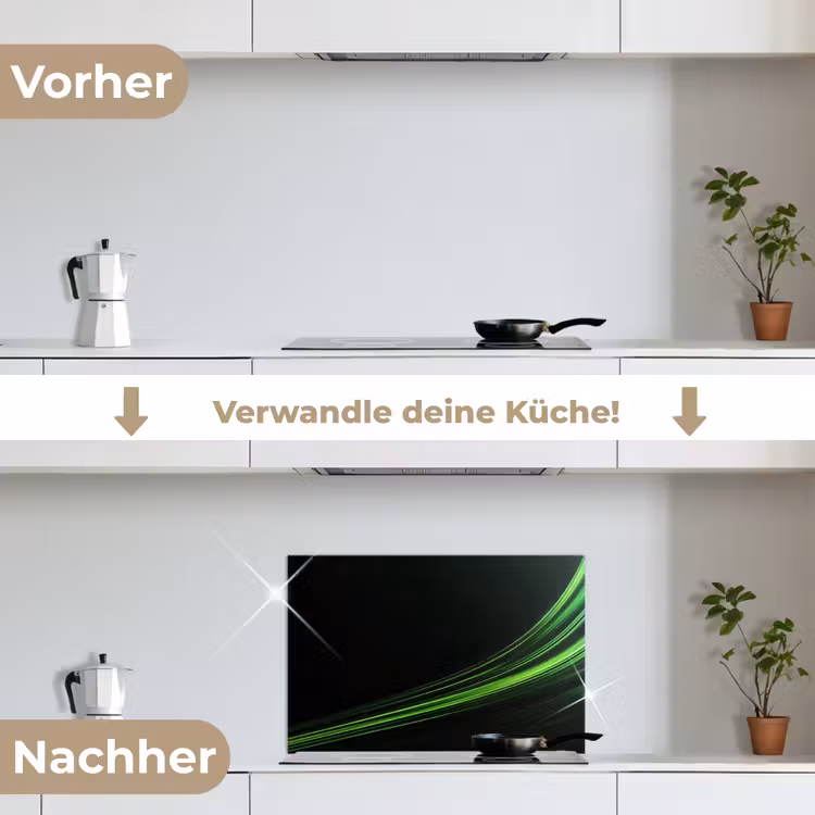Spritzschutz Küche - Spiele - Linien - Bogen - Grün — 7