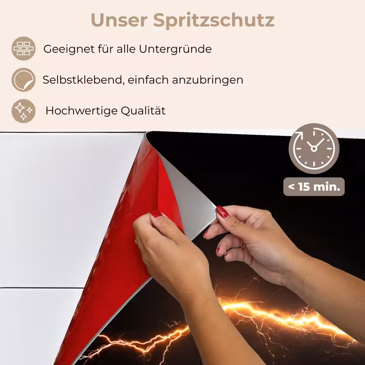 Spritzschutz Küche - Gaming - Orange - Blitzlicht - Licht — 4