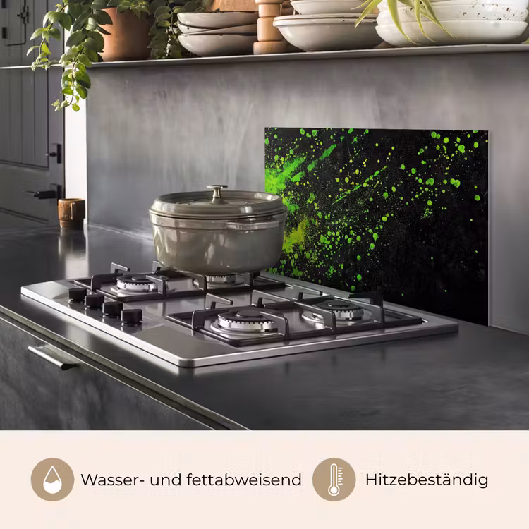 Spritzschutz Küche - Spiele - Splash - Grün - Chaotisch - Grün — 2