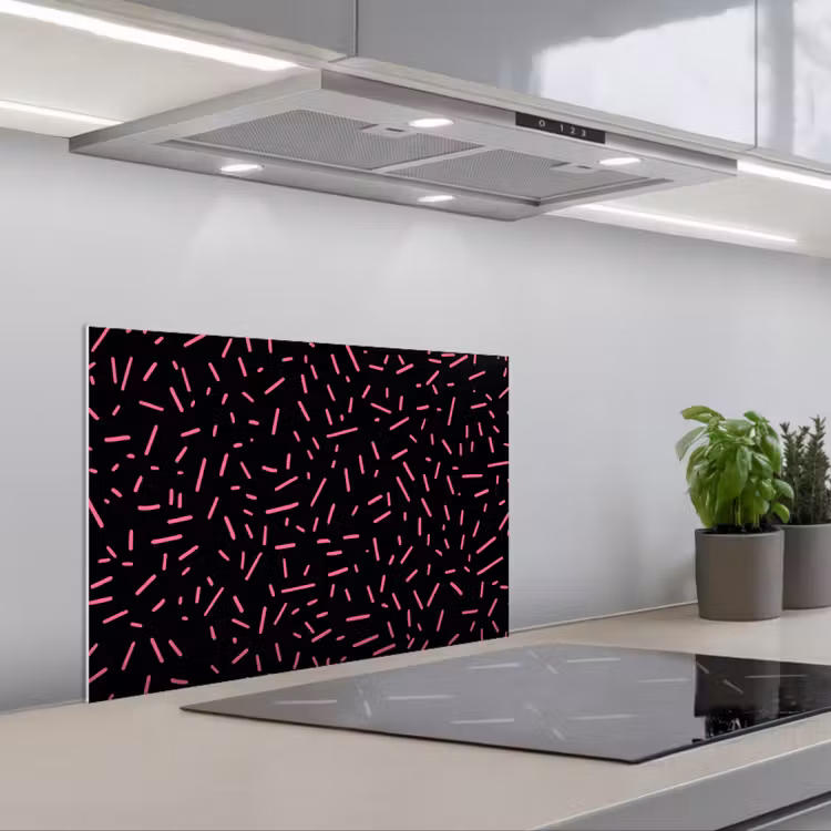 Spritzschutz Küche - Spiele - Streifen - Rosa - Abstrakt — 1
